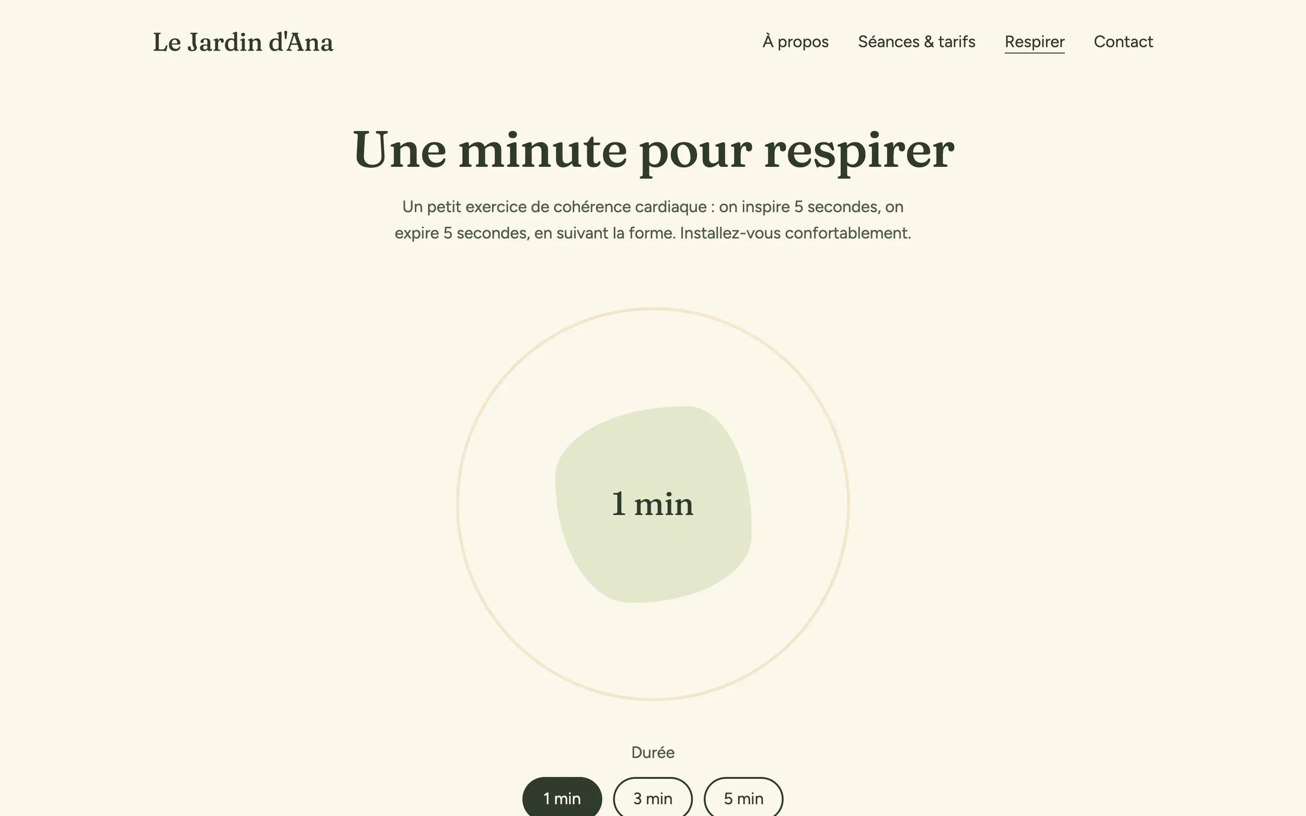 The Breathe page on desktop.